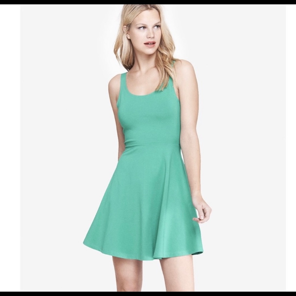 Express turquoise skater dress